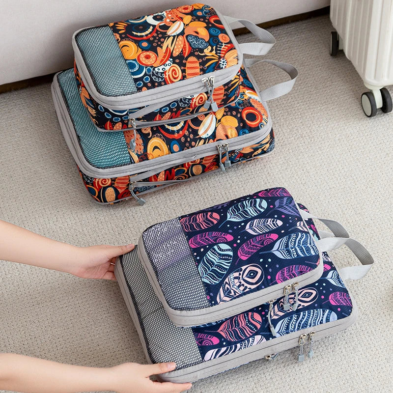 Cubes de rangement de voyage à compression – lot de 4