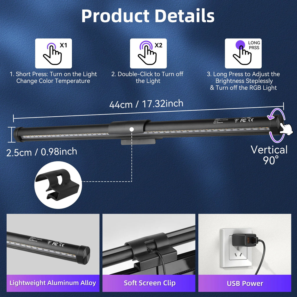 Barre lumineuse d'écran LED – sans reflet – RGB