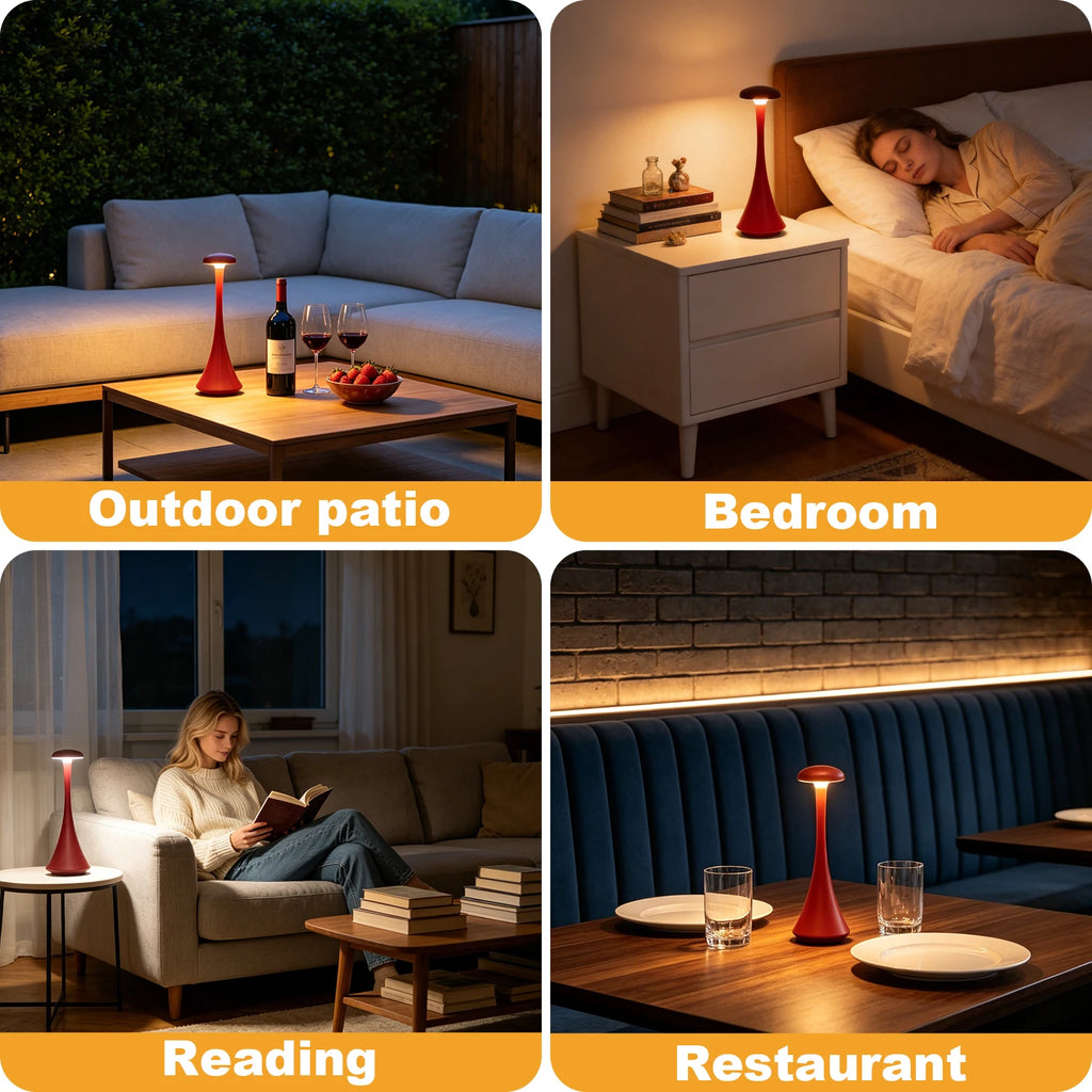 Lampe champignon LED sans fil – lampe d'ambiance tactile (USB-C)