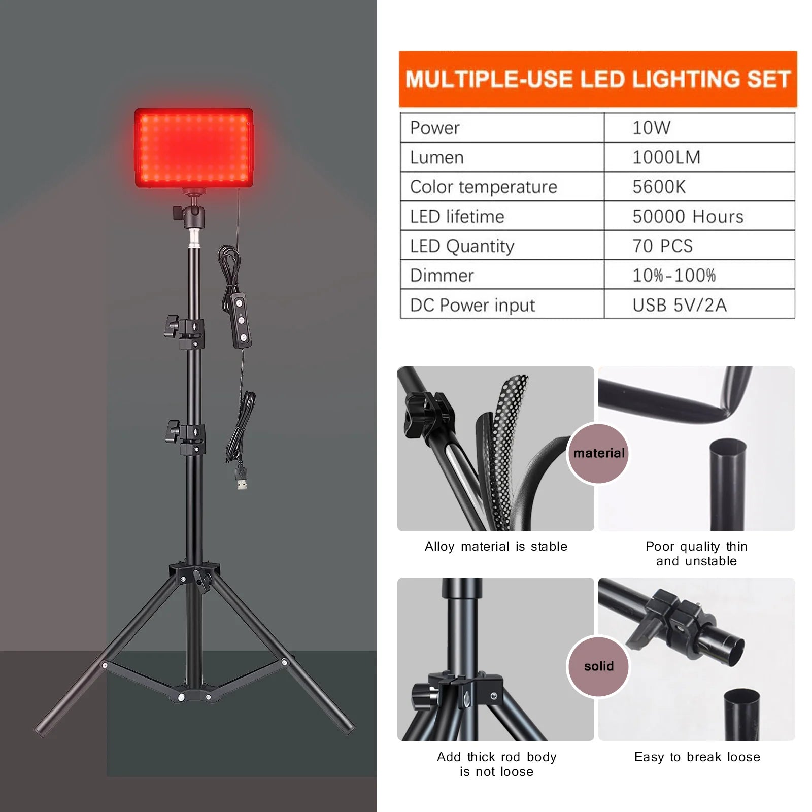 Kit d'éclairage studio LED – photo & vidéo – RGB