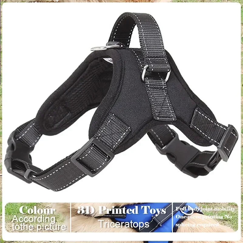 Harnais anti-traction réglable pour chien + laisse