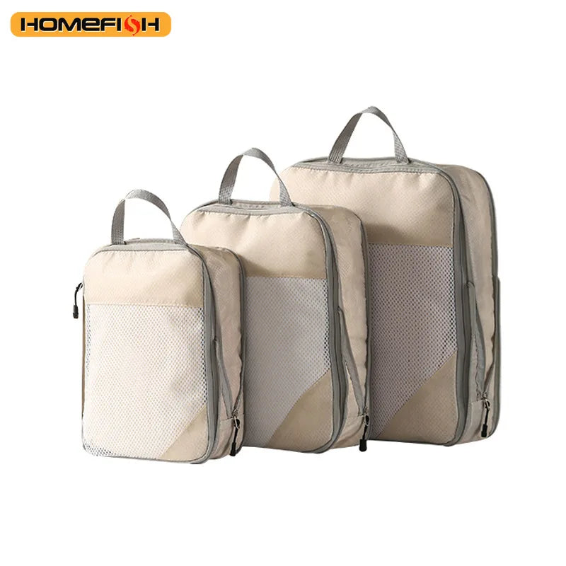Cubes de rangement de voyage à compression – lot de 3