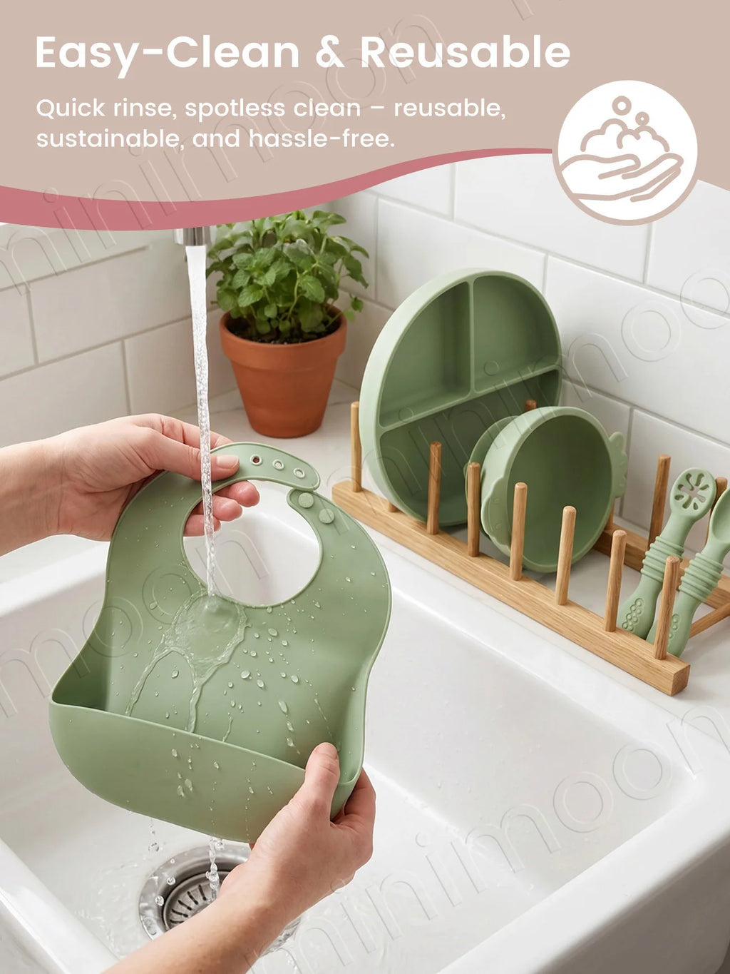 Set repas bébé en silicone – à ventouse – lot de 5
