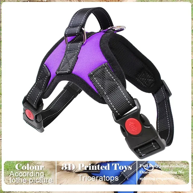 Harnais anti-traction réglable pour chien + laisse