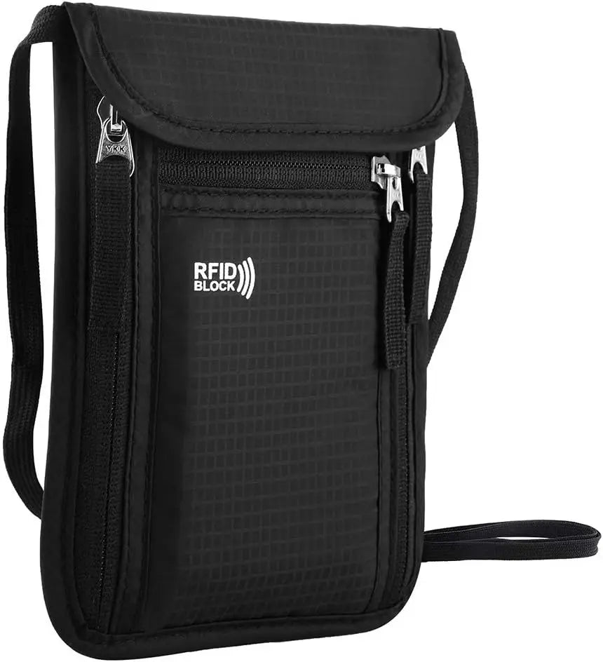 Pochette passeport anti-RFID – tour de cou