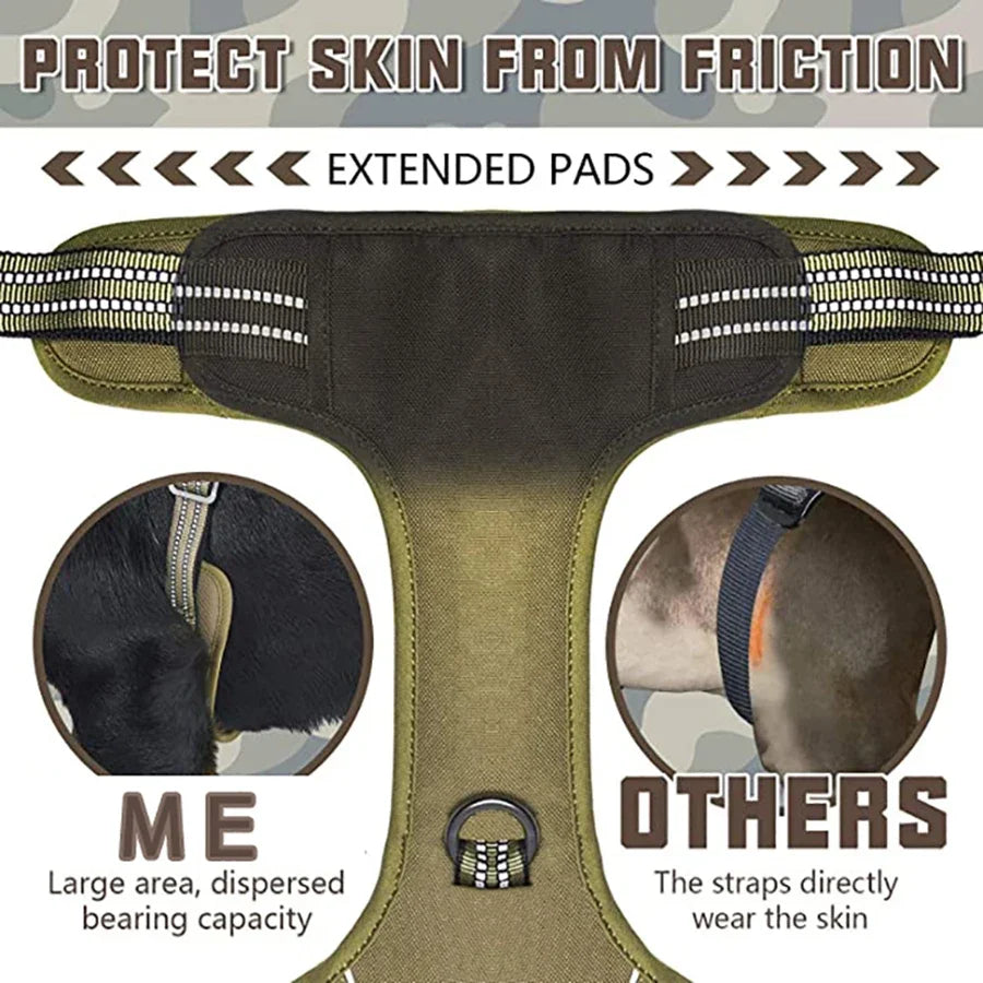 Harnais anti-traction réglable pour chien + laisse