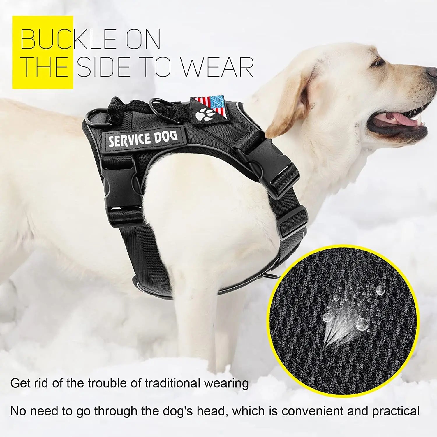 Harnais anti-traction réglable pour chien + laisse