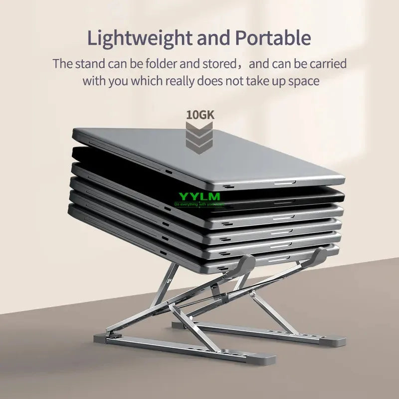 Support PC portable en aluminium pliable