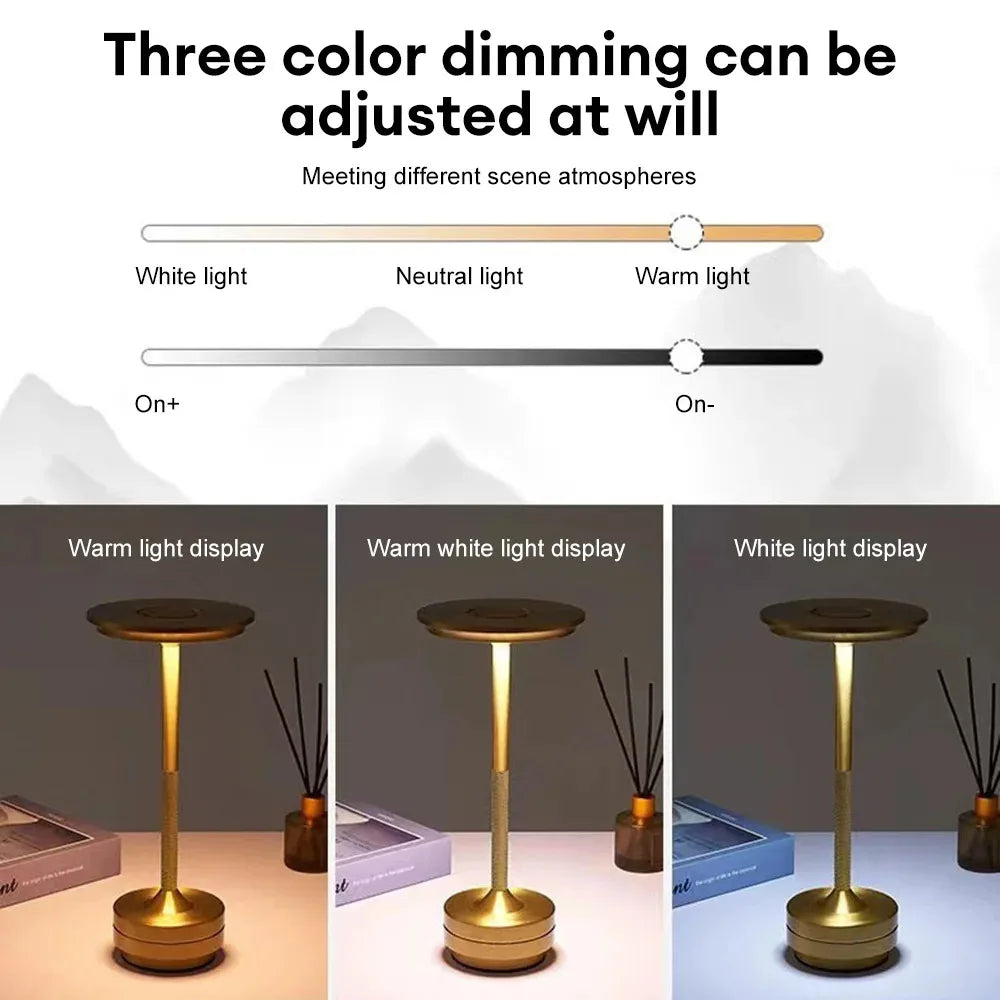 Lampe de table LED sans fil rechargeable – veilleuse tactile rechargeable